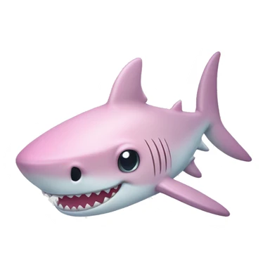pastel pink cute shark sticker