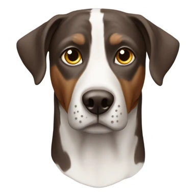 Catahoula with two brown ears a white face and one brown side of the face  sticker