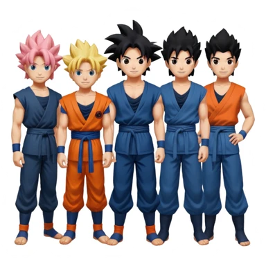 Goku, Gojo, Madara, Ichigo together imoji sticker