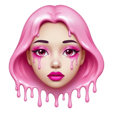 white paint dripping off pink ombre glossy floating lips sticker
