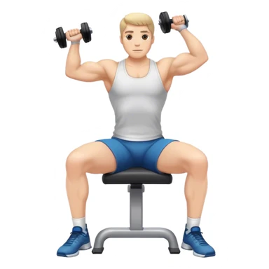 Seated Dumbbell Tricep Extension, bent elbows sticker