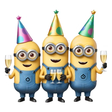 Minion birthday paety sticker