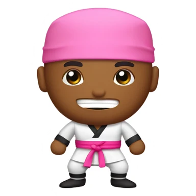 Ninja karate kid with pink cap sticker