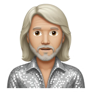 Barry Gibb from Bee Gees with light grey sequin outfit sticker