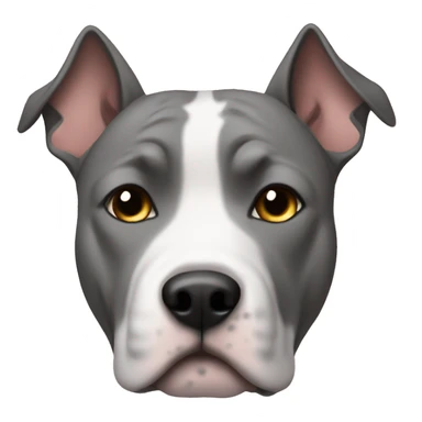Gray amstaff with a white list sticker