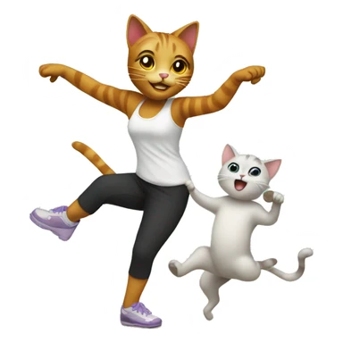 Cat dancing with girl sticker