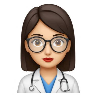 una enfermera escolar con gafas llamativas y un moño pequeño, morena sticker