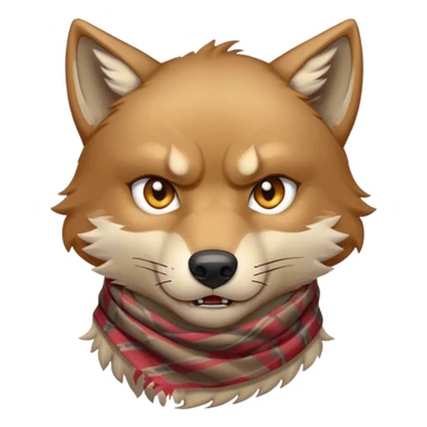 Lobo Enojado Con una cicatriz en el ojo y bufanda sticker