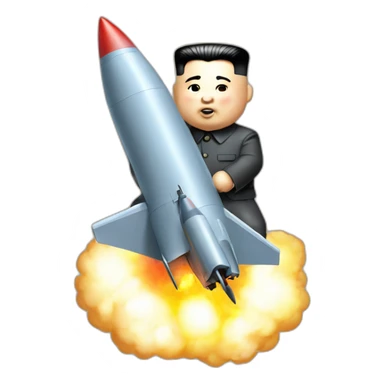 Kim jong un riding a missle sticker