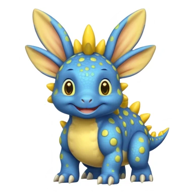 Blue Stegosaurs with yellow bunny ears and yellow spots sticker