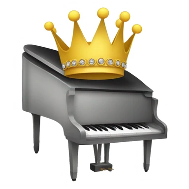 a piano with a crown sticker