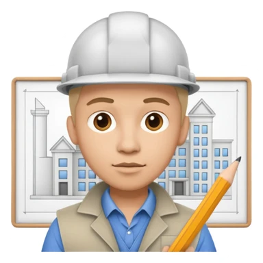 Architecter drawing a building plan sticker