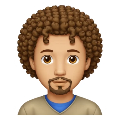 lightskin man with curly hair and goatee sticker