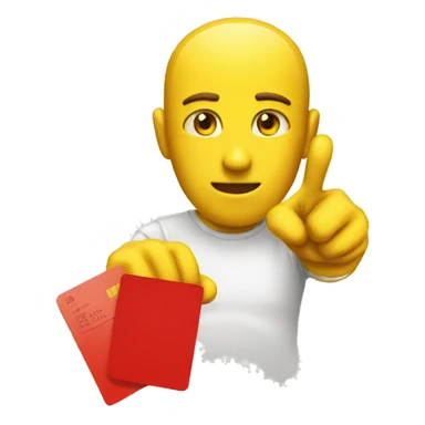 yellow emoji giving a red card sticker