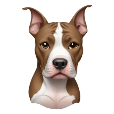 Pitbull with brown and white coloring with a girls with black care white sling and frackles sticker