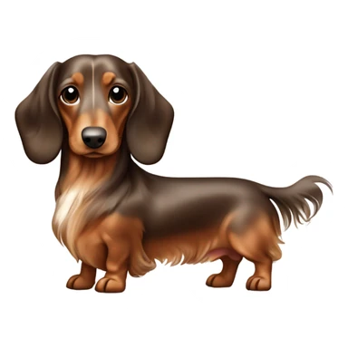 Two brown Merle long haired Dachshund full body one smaller sticker
