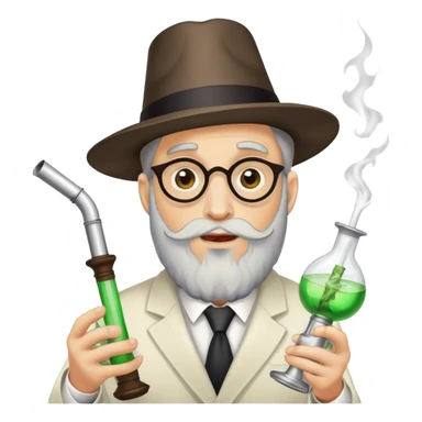 Rabbi ripping a bong  sticker