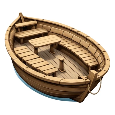 round boat with several seats around the perimeter sticker
