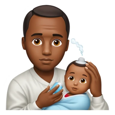 P Diddy relaxing with baby oil, Ohio background sticker