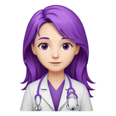 purple long haired doctor sticker