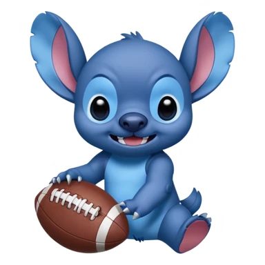 Stitch from Lilo and stitch play football  sticker