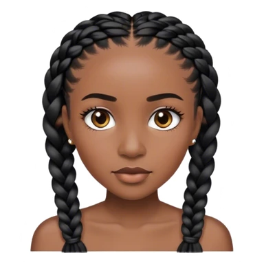black woman with black braids and lash extensions  sticker