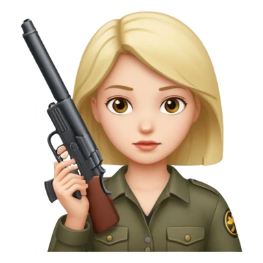 girl with gun sticker