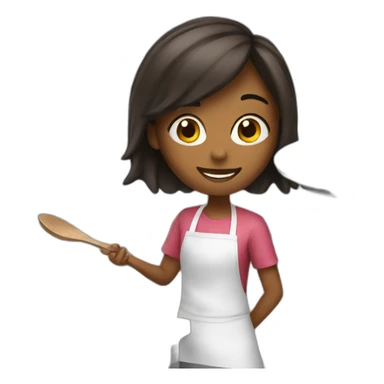 Girl cooking sticker