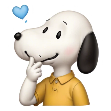 snoopy from Charlie Brown blowing a kiss sticker