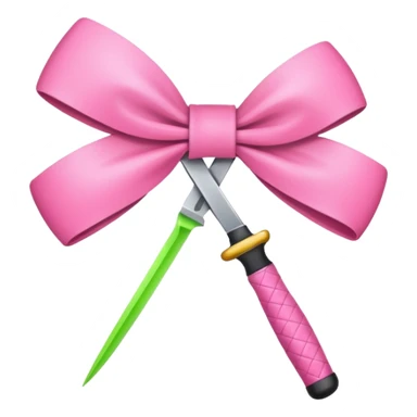 Pink bow knife sticker