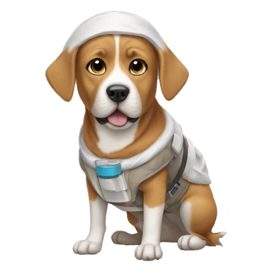 Dog wearing boba costume  sticker