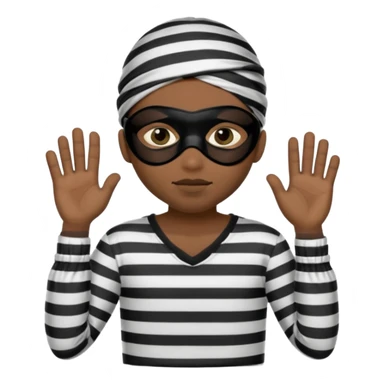 A theif robber emoji,Stripped shirt,eye mask, black head. sticker