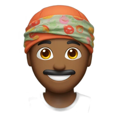A smiling face emoji with a bandana on his head sticker