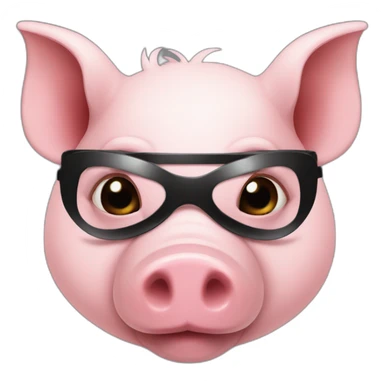 Pig with black blindfold and horns sticker