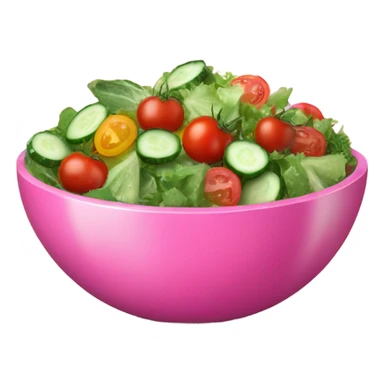 Pink bowl of salad with glitter  sticker