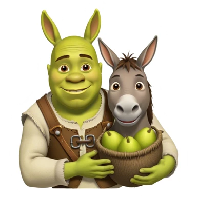 Shrek holding donkeys buřt sticker