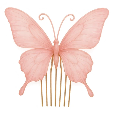 pink butterfly hair comb, soft and dreamy sticker