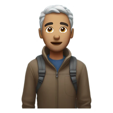 man inhaling snow sticker