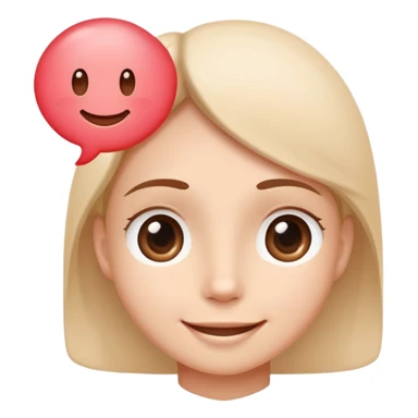 a smiling face with gentle, understanding eyes and a small speech bubble with a heart, expressing 'let's talk it out' to prevent conflict sticker