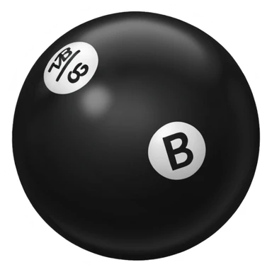 Black pull Ball with MB written on it sticker