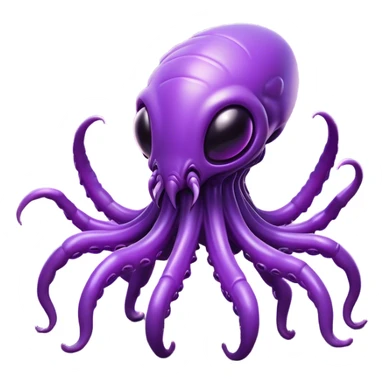 Clash of Clans aesthetic: Cinematic Playful Zerg Alien Emoji, rendered in a 3D vector-style similar to standard emojis with minimal shading and bold, simplified shapes. A compact, isometric, otherworldly creature with insectoid, organic details and subtle, eerie tentacles, softly glowing with a sinister alien charm. Simplified yet unmistakably iconic, highly detailed and consistent, glowing with a soft, spectral radiance and high shine. Stylized with a touch of bio-engineered mischief and a soft glowing outline, capturing the essence of a fearsome extraterrestrial menace with a playful twist! sticker