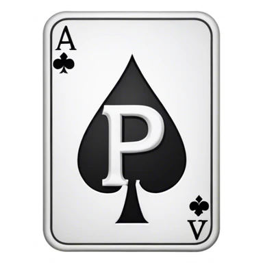 Ace of spades with the letter P in the middle sticker