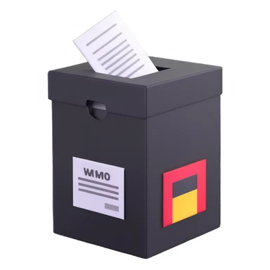 German Wahlbox with ballot paper sticker