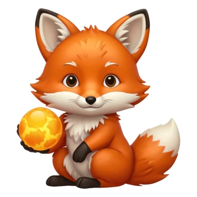 Baby fox holding a sun ☀️🦊 sticker