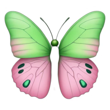 pink and green butterfly sticker
