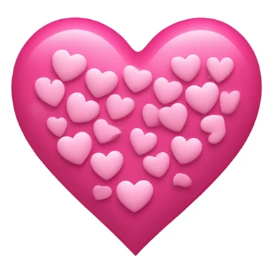 Pink heart with a bunch of pink hearts surrounding it  sticker