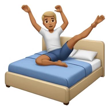 A guy laying in bed kicking his feet  sticker
