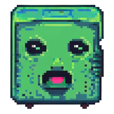 minecraft creeper face, simple, green and black sticker