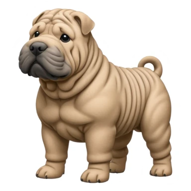 Grey shar pei standing sticker