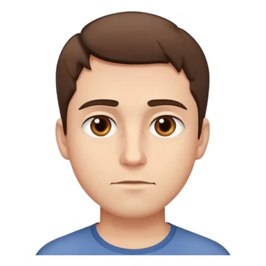 man with short brown hair, neutral expression sticker